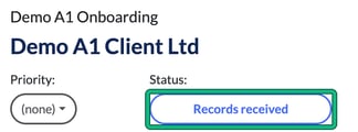Job window header with the Status changed to Records received after completing the phase, highlighted