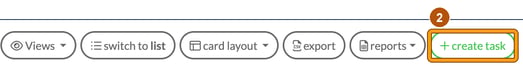 Jobs toolbar with create task highlighted as step 2