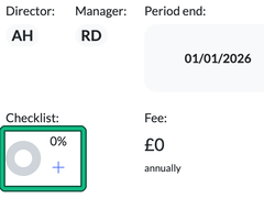 Checklist on a job window, at 0 per cent with a plus button to start it, highlighted